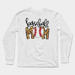 Baseball Mom Leopard - Mothers Day Long Sleeve T-Shirt